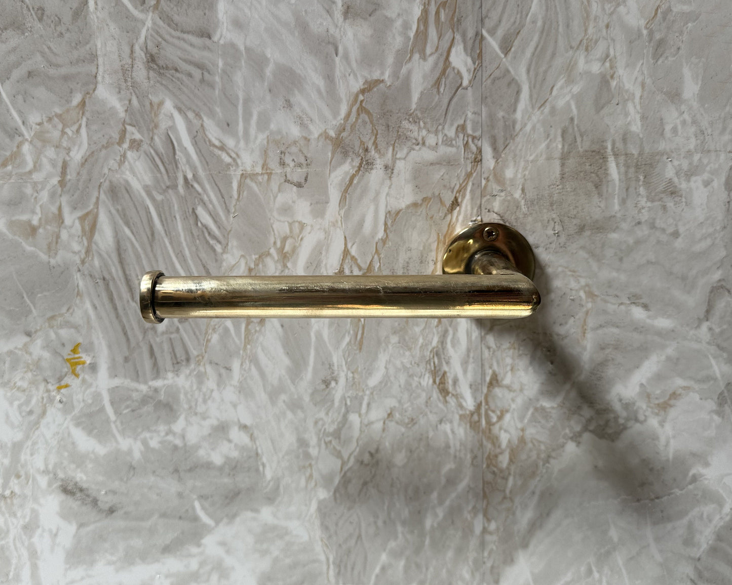 Unlacquered Brass Toilet paper Holder, Solid Brass Toilet Roll Holder for Bathroom, Wall Mounted Towel Holder