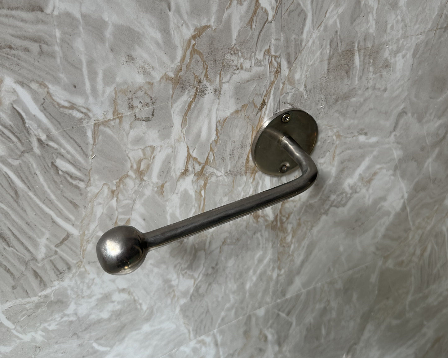 Polished Nickel Toilet Paper Holder, Unlacquered Handmade Toilet Paper Holder, Solid Polished Nickel Paper Roll Holder