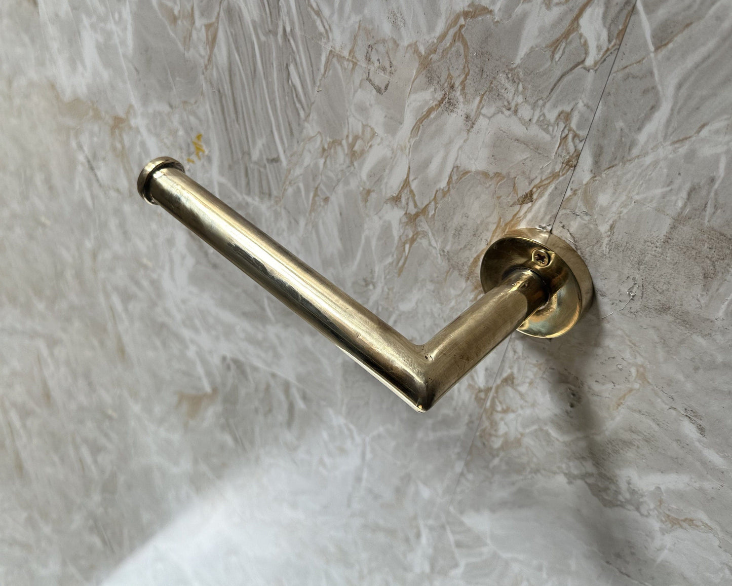 Unlacquered Brass Toilet paper Holder, Solid Brass Toilet Roll Holder for Bathroom, Wall Mounted Towel Holder