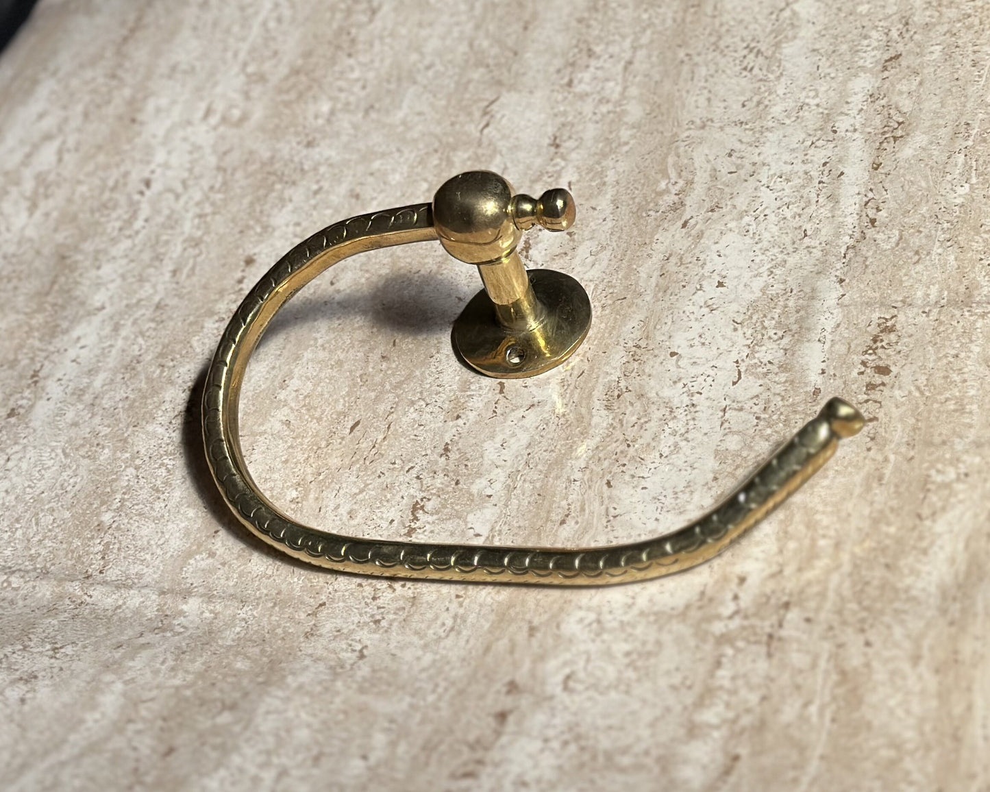 Unlacquered Solid Brass Toilet Paper Holder, Hand Engraved Wall Mounted Toilet Roll Holder