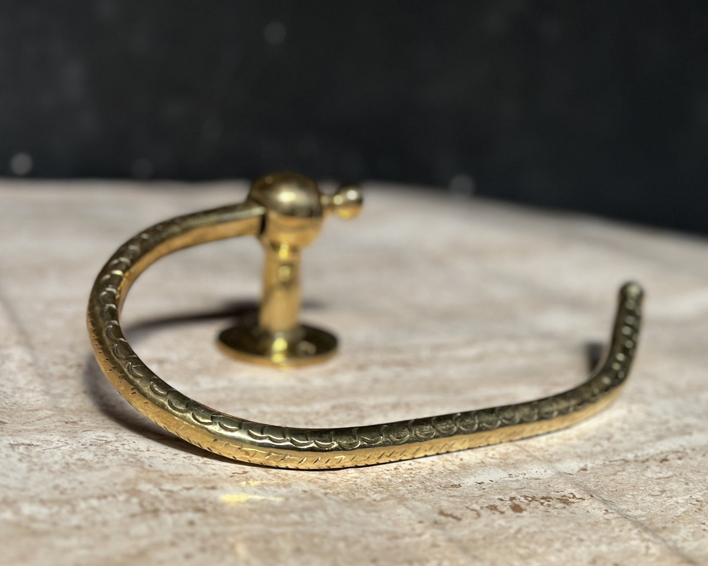 Unlacquered Solid Brass Toilet Paper Holder, Hand Engraved Wall Mounted Toilet Roll Holder