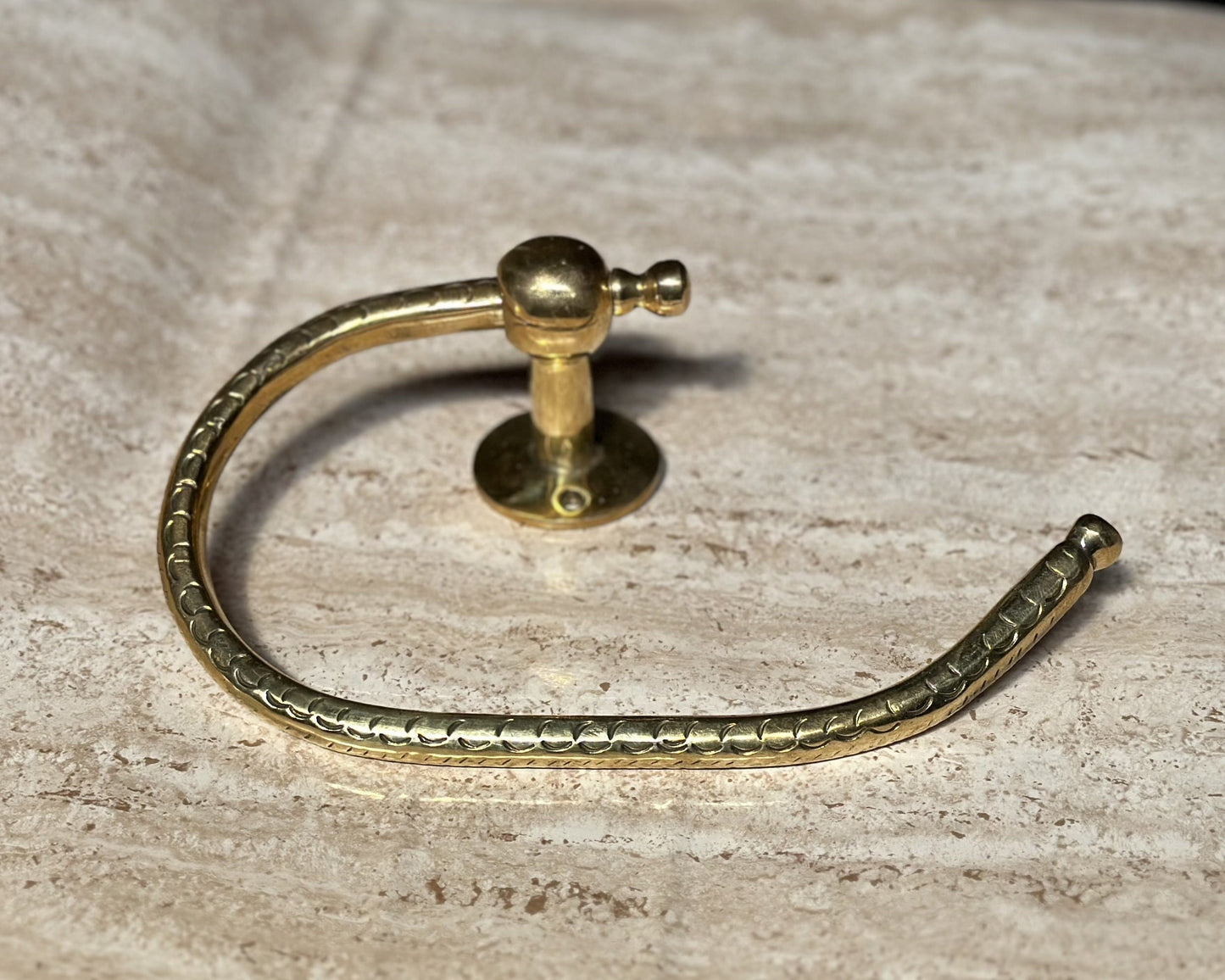 Unlacquered Solid Brass Toilet Paper Holder, Hand Engraved Wall Mounted Toilet Roll Holder