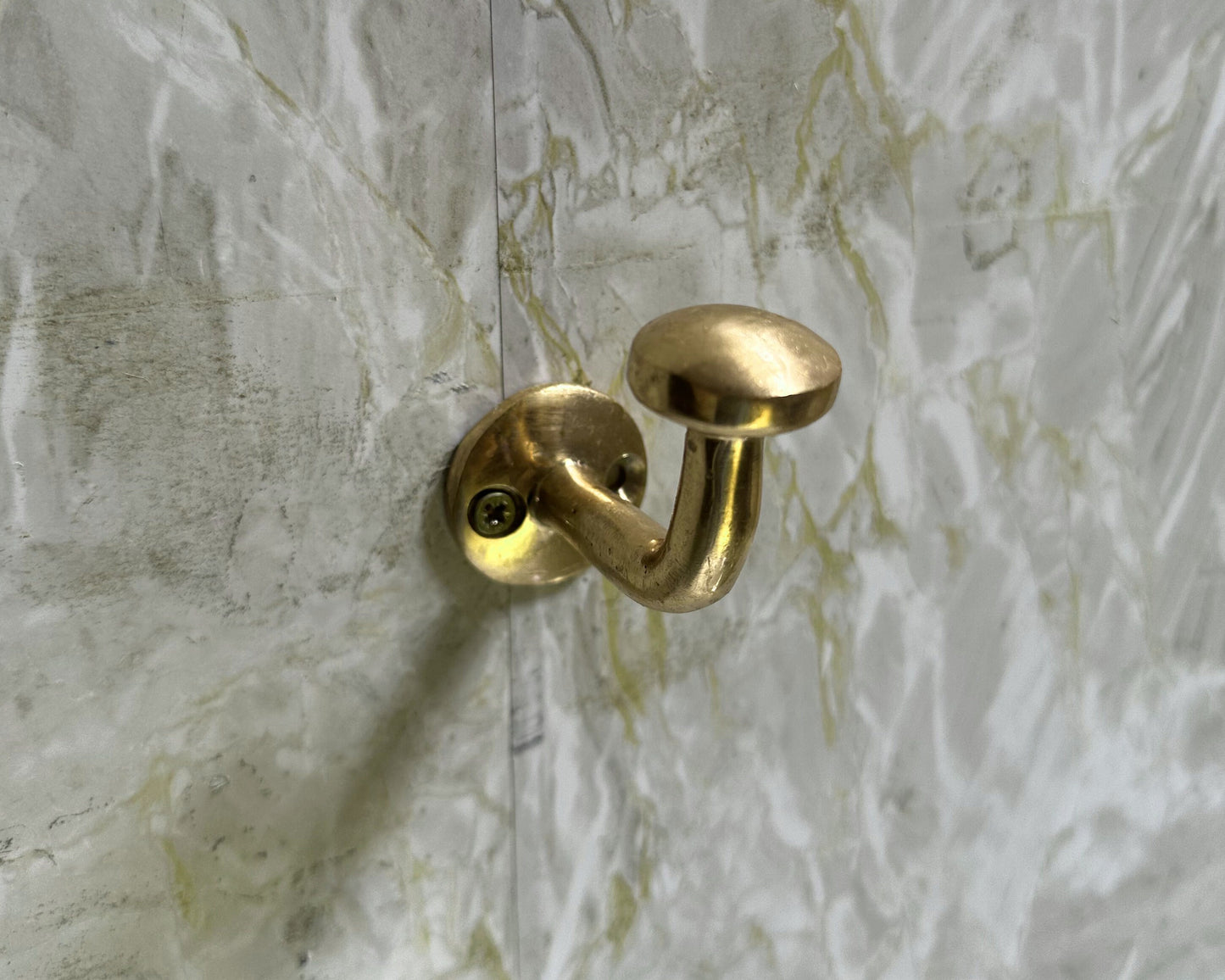 Unlacquered Brass Hooks for Wall, Unlacquered Handmade Brass Wall Hook, Wall Mounted Coat Hook