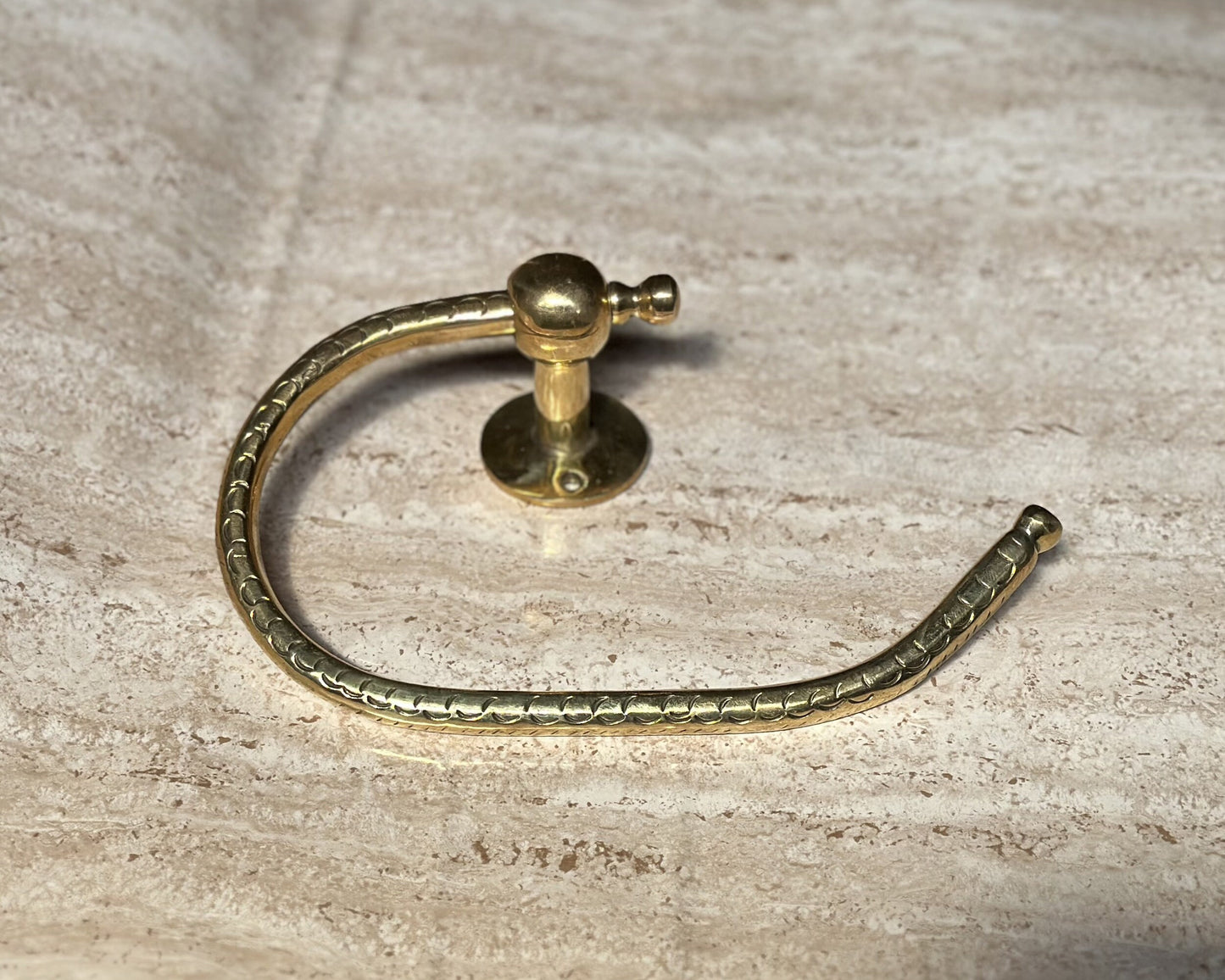 Unlacquered Solid Brass Toilet Paper Holder, Hand Engraved Wall Mounted Toilet Roll Holder