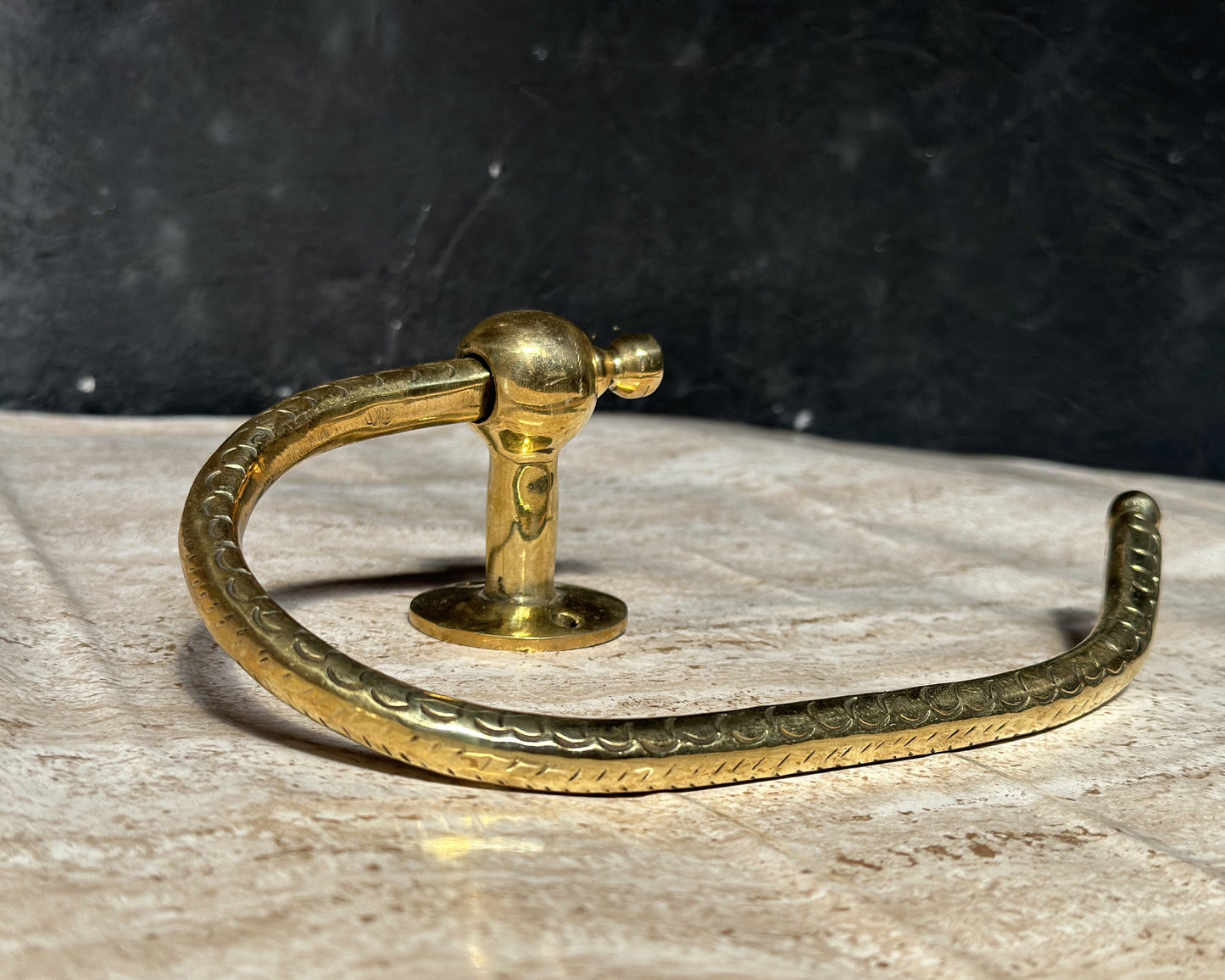 Unlacquered Solid Brass Toilet Paper Holder, Hand Engraved Wall Mounted Toilet Roll Holder