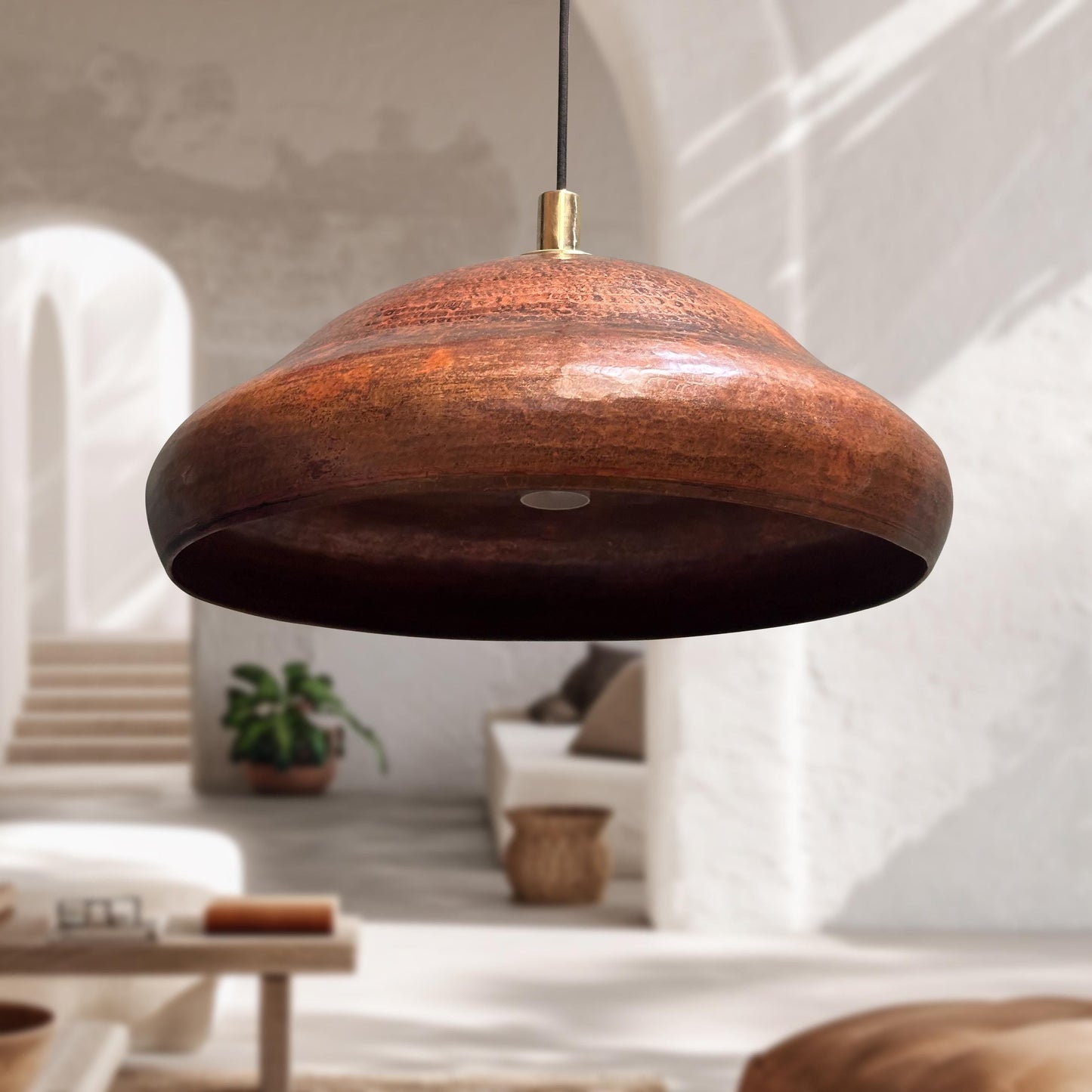Vintage Copper Pendant Light – Rustic Dome Rustic Kitchen Fixture