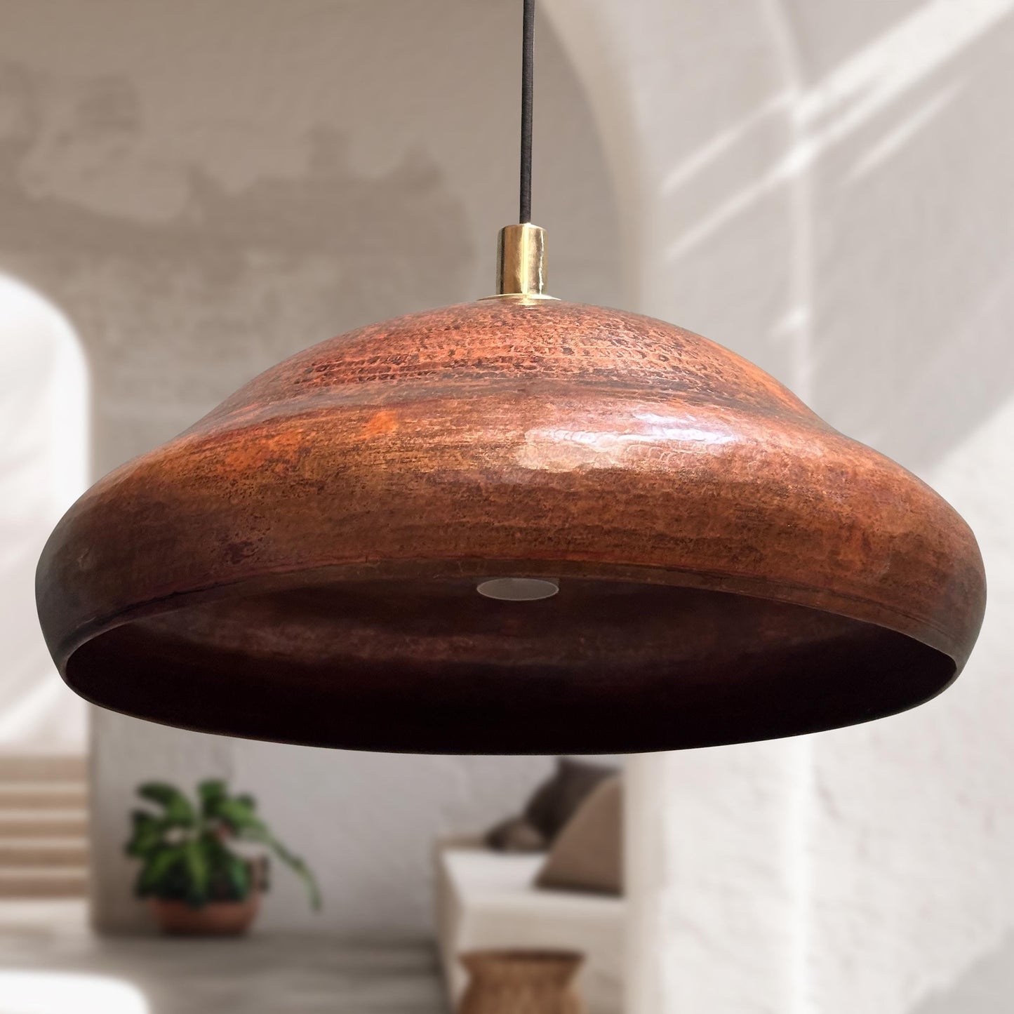 Vintage Copper Pendant Light – Rustic Dome Rustic Kitchen Fixture