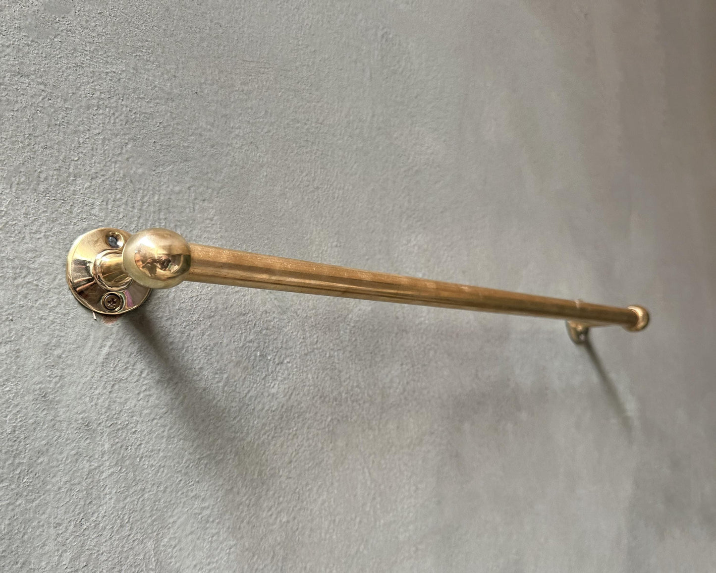 Solid Unlacquered Brass Towel Bar, Handcrafted Brass Kitchen Towel Rail, Handmade Unlaquered Brass Bathroom Towel Bar