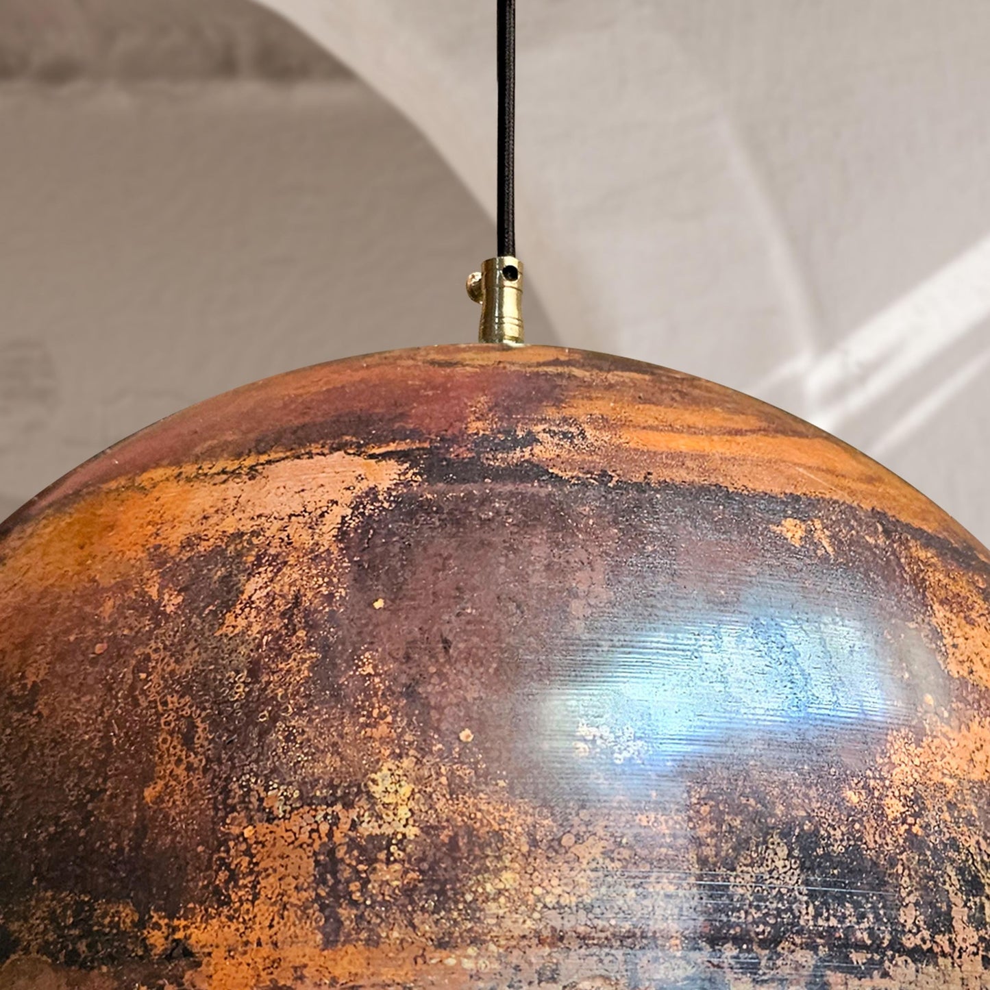 Round Copper Pendant Light – Rustic Dome Farmhouse Kitchen Fixture