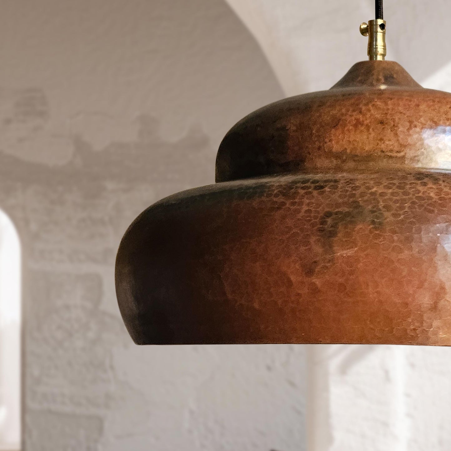 Copper Ceiling Light – Rustic Dome Kitchen Hanging Fixture