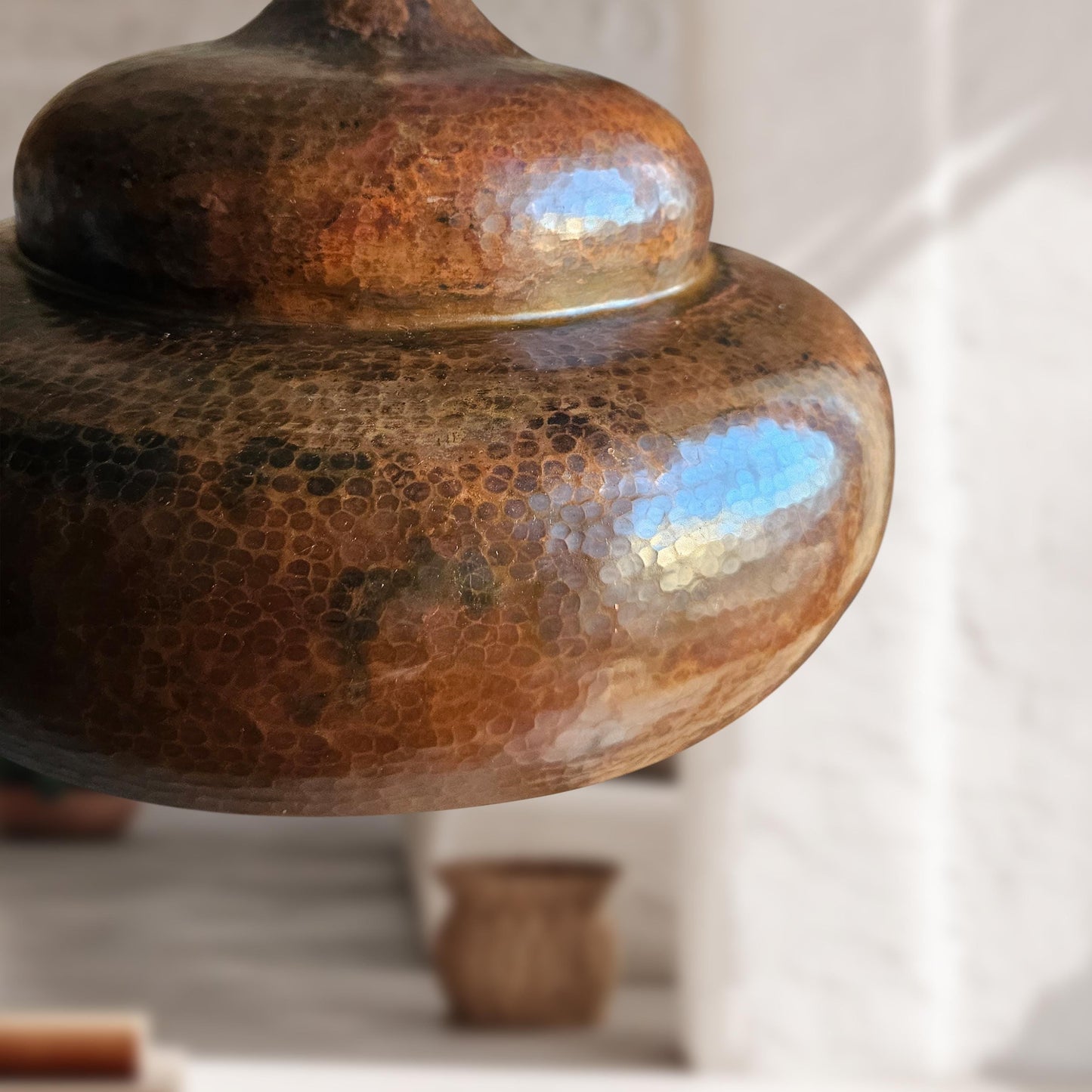 Copper Ceiling Light – Rustic Dome Kitchen Hanging Fixture