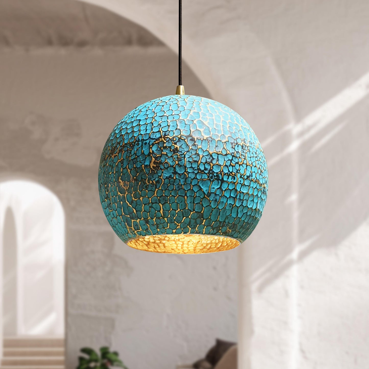 Two Patina Brass Pendant Lights, Set of 2 Oxidized Dome Pendant Light, Brass Island Kitchen Light Fixture, Rustic Round Ceiling Light