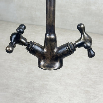 Bronze Kitchen Faucet, Cross Handles Oil Rubbed Coated Bar Faucet