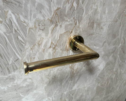 Unlacquered Brass Toilet paper Holder, Solid Brass Toilet Roll Holder for Bathroom, Wall Mounted Towel Holder
