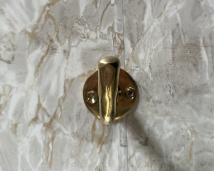 Unlacquered brass wall hook, coat hook, bathroom towel brass hook