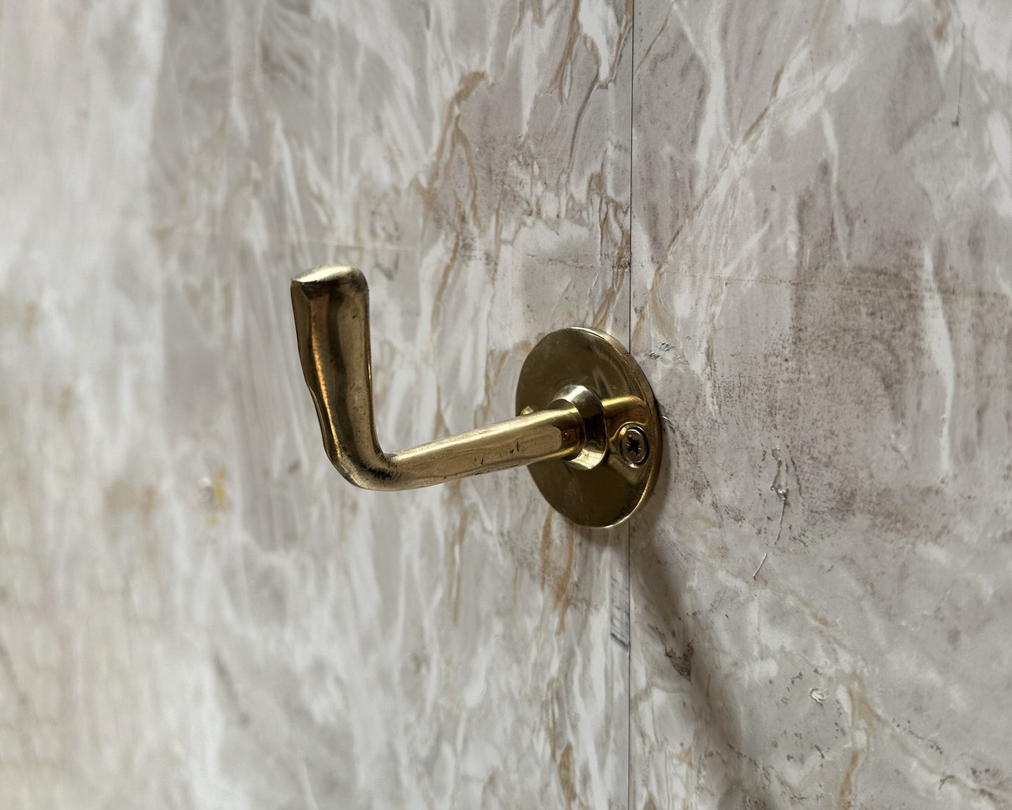 Unlacquered brass wall hook, coat hook, bathroom towel brass hook