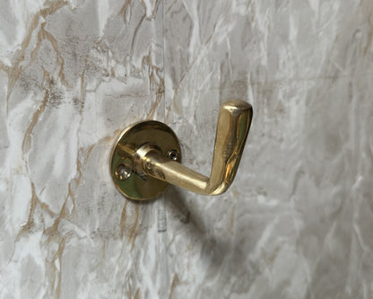 Unlacquered brass wall hook, coat hook, bathroom towel brass hook