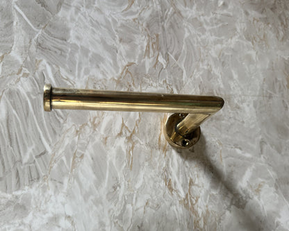Unlacquered Brass Toilet paper Holder, Solid Brass Toilet Roll Holder for Bathroom, Wall Mounted Towel Holder