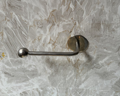 Polished Nickel Toilet Paper Holder, Unlacquered Handmade Toilet Paper Holder, Solid Polished Nickel Paper Roll Holder