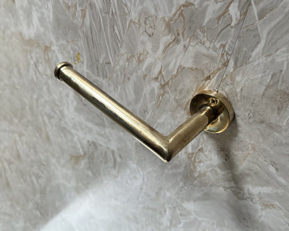 Unlacquered Brass Toilet paper Holder, Solid Brass Toilet Roll Holder for Bathroom, Wall Mounted Towel Holder