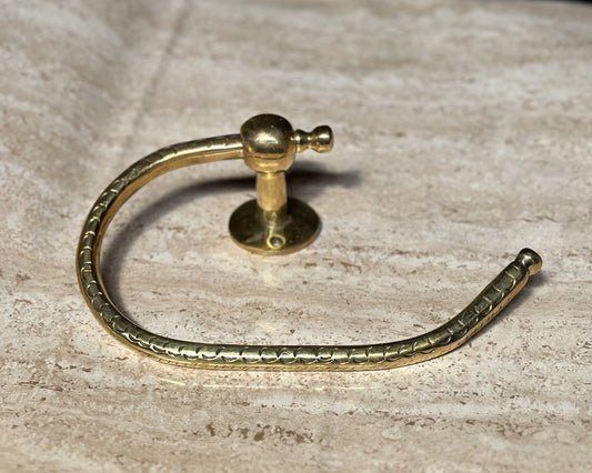 Unlacquered Solid Brass Toilet Paper Holder, Hand Engraved Wall Mounted Toilet Roll Holder