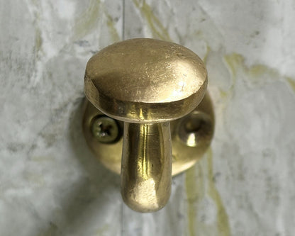 Unlacquered Brass Hooks for Wall, Unlacquered Handmade Brass Wall Hook, Wall Mounted Coat Hook