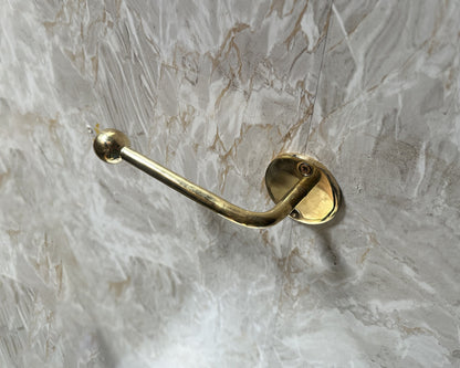 Solid Brass Toilet Paper Holder, Unlacquered Handmade Brass Toilet Paper Holder, Solid Brass Paper Roll Holder
