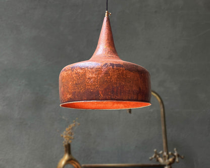Vintage Copper Pendant Light, Copper Dome Ceiling Light, Hammered Kitchen Island Light Fixture