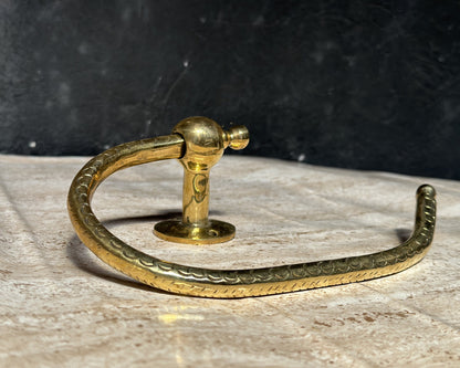 Unlacquered Solid Brass Toilet Paper Holder, Hand Engraved Wall Mounted Toilet Roll Holder