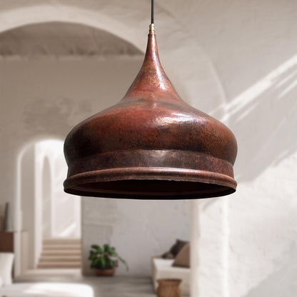 Vintage Copper Pendant Light – Handmade Onion Dome Kitchen Fixture