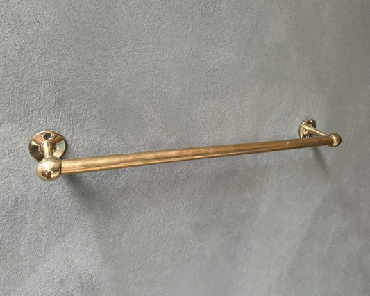 Solid Unlacquered Brass Towel Bar, Handcrafted Brass Kitchen Towel Rail, Handmade Unlaquered Brass Bathroom Towel Bar