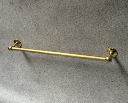 Solid Unlacquered Brass Towel Bar, Handcrafted Brass Kitchen Towel Rail, Unlaquered Handmade  Brass Bathroom Kitchen Towel Holder