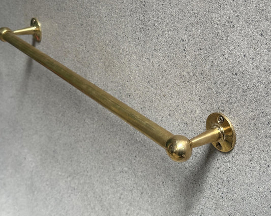Solid Unlacquered Brass Towel Bar, Handcrafted Brass Kitchen Towel Rail, Unlaquered Handmade  Brass Bathroom Kitchen Towel Holder