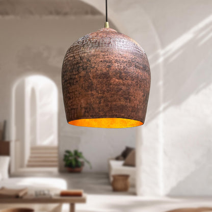 Handmade Copper Pendant Light, Hammered Dome Ceiling Light, Hammered Kitchen Island Ceiling Light Fixture