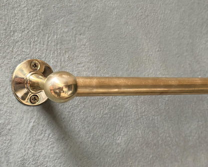 Solid Unlacquered Brass Towel Bar, Handcrafted Brass Kitchen Towel Rail, Handmade Unlaquered Brass Bathroom Towel Bar