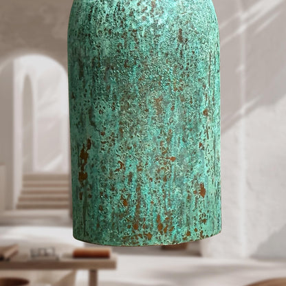 Green Patina Farmhouse Light – Oxidized Copper Kitchen Island Pendant Light