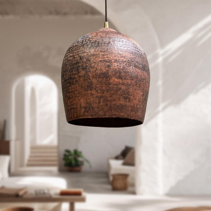 Handmade Copper Pendant Light, Hammered Dome Ceiling Light, Hammered Kitchen Island Ceiling Light Fixture