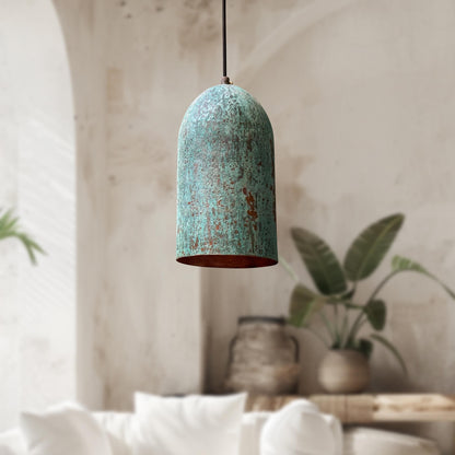 Set of 2 Green Patina Copper Farmhouse Kitchen Fixtures