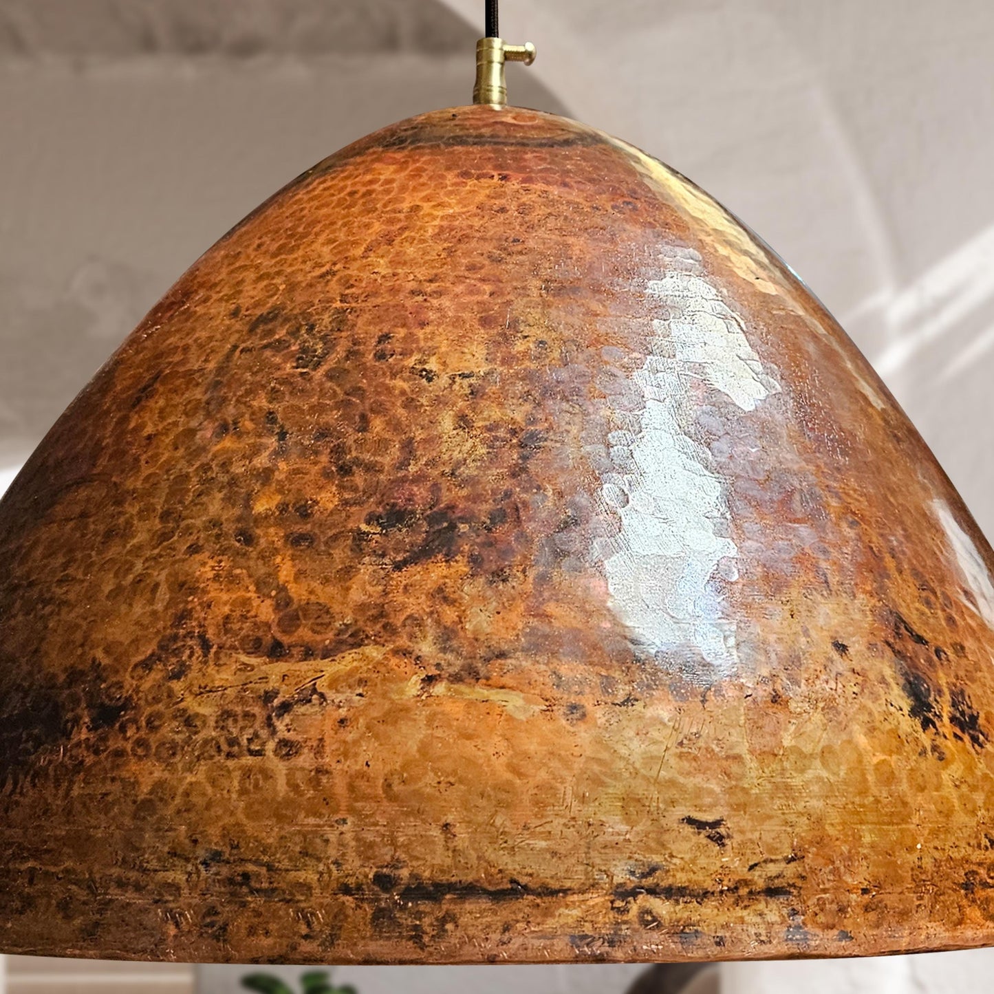 Hammered Copper Pendant Light – Cone Dome Kitchen Ceiling Fixture