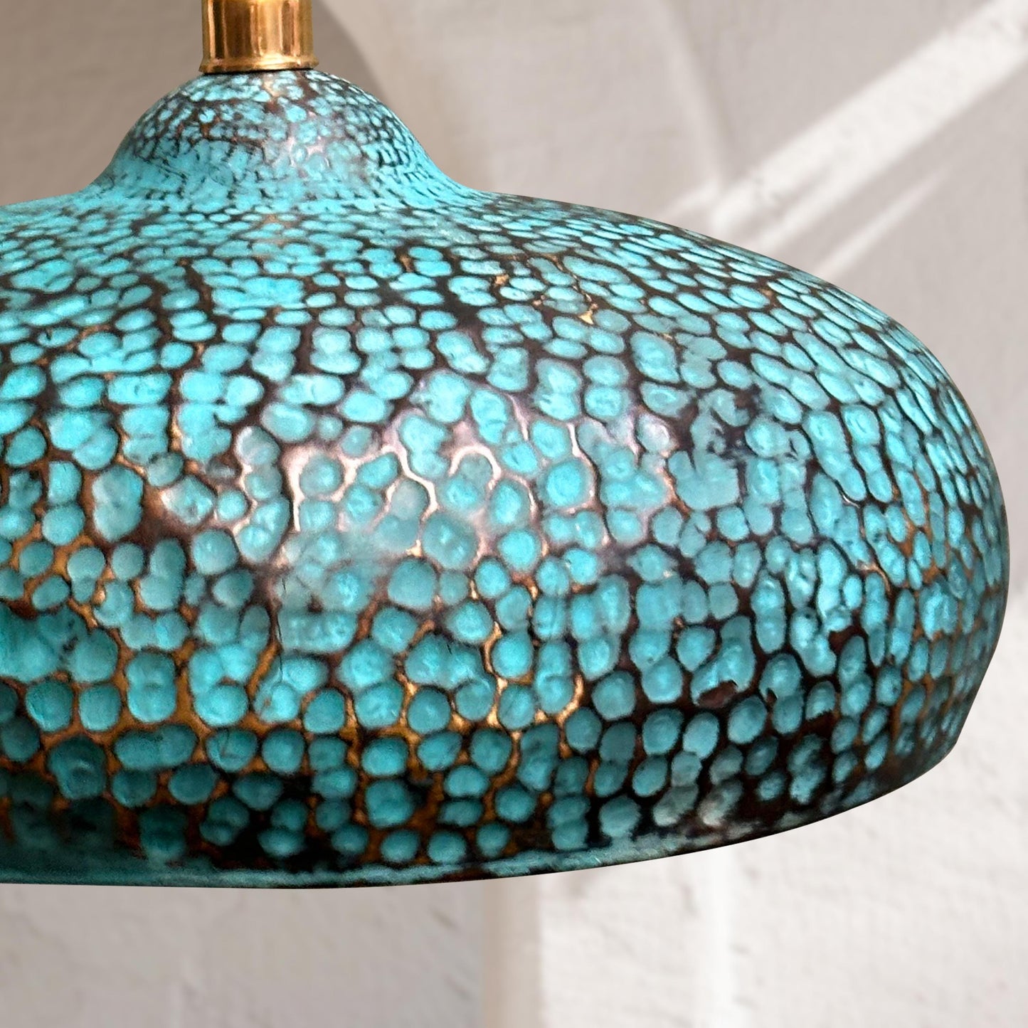 Blue Patina Pendant Light – Handmade Vintage Farmhouse Ceiling Light