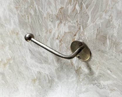 Polished Nickel Toilet Paper Holder, Unlacquered Handmade Toilet Paper Holder, Solid Polished Nickel Paper Roll Holder