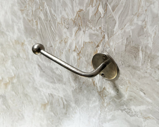 Polished Nickel Toilet Paper Holder, Unlacquered Handmade Toilet Paper Holder, Solid Polished Nickel Paper Roll Holder
