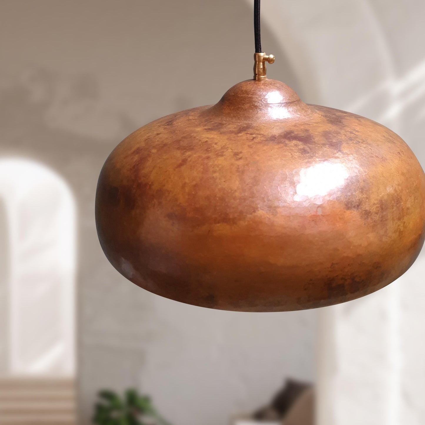 Set of 2 Copper Pendant Lights – Dome Ceiling Fixtures for Kitchen Island