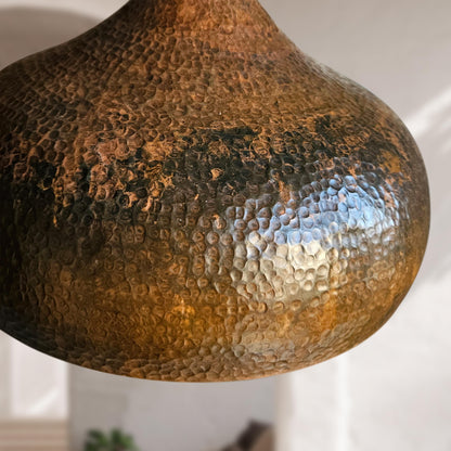 Set of 3 Rustic Copper Pendant Lights – Farmhouse Ceiling Fixtures